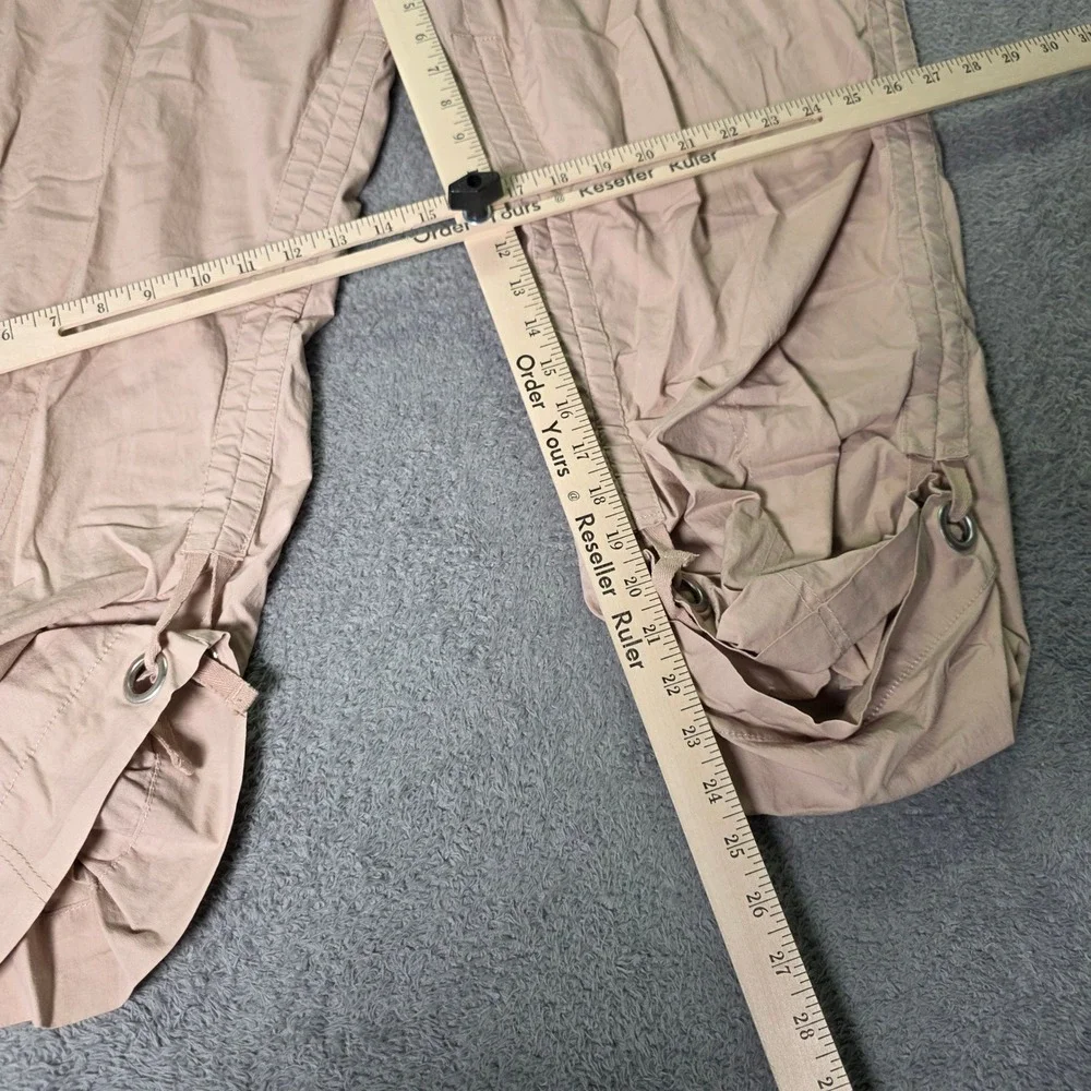 Venezia Womens 20 Cargo Capri Pants Tan Khaki Cotton Stretch Utility 5845